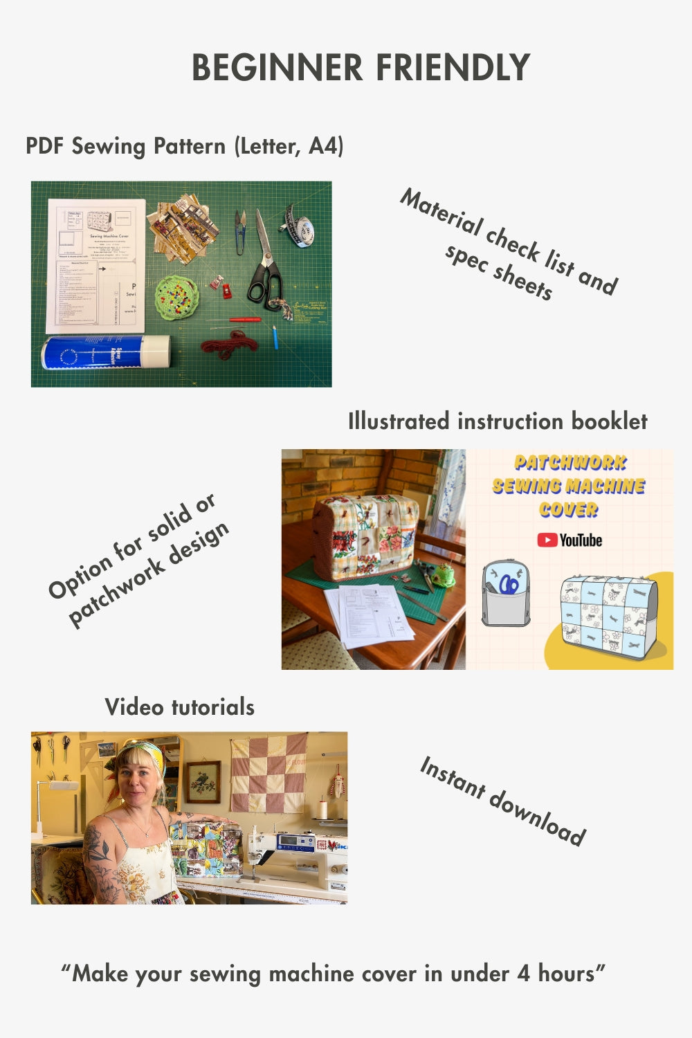 Sewing Machine Cover | PDF Sewing Pattern + Video Tutorial