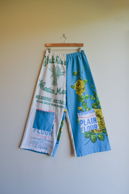 Long Patch Pant | Blue Rose Patch | Large