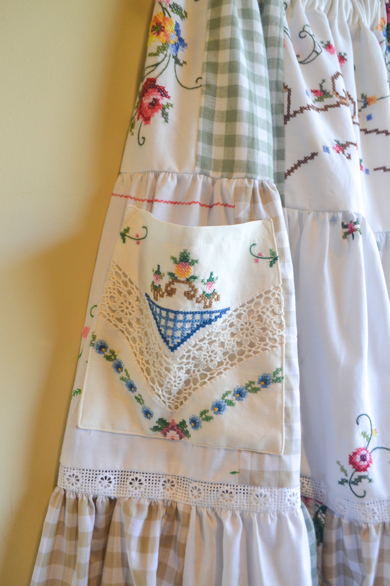 Tiered Patch Work Skirt | Embroidery | Large