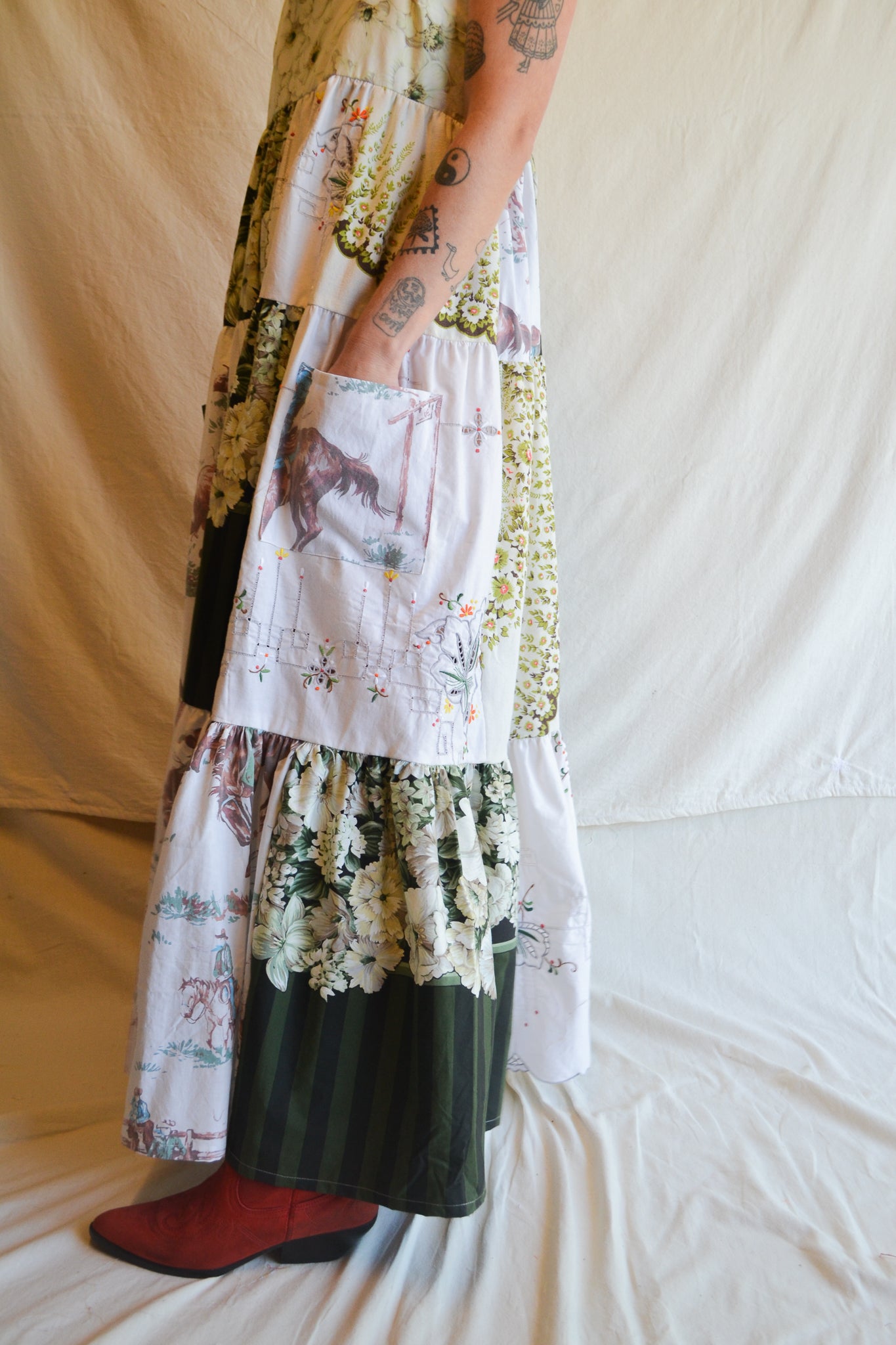 Dress Patchwork | Green | Medium