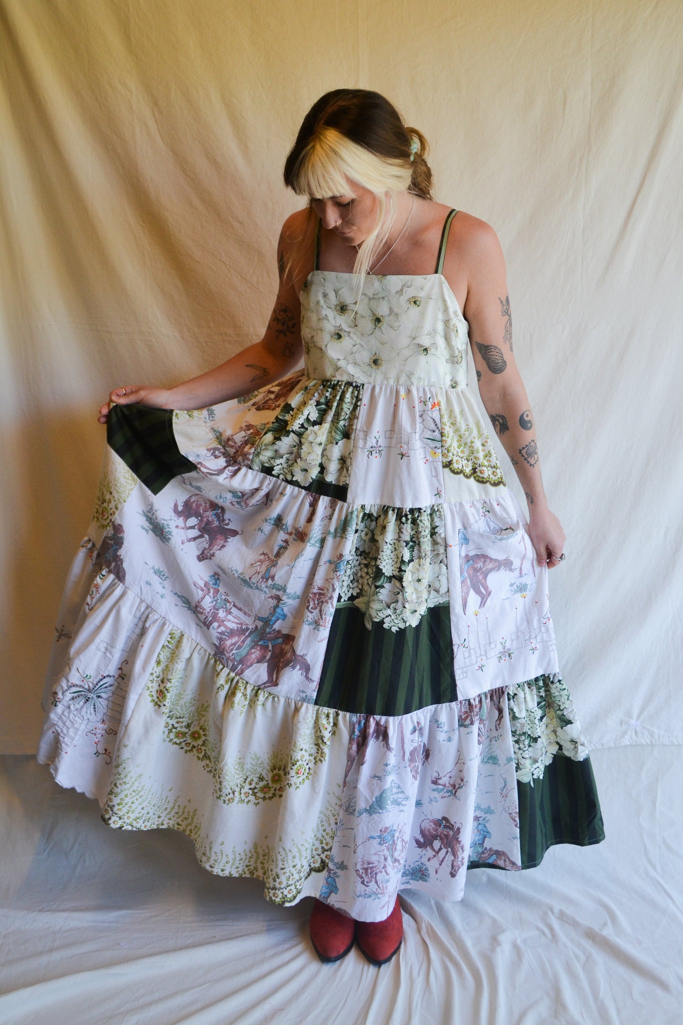 Dress Patchwork | Green | Medium