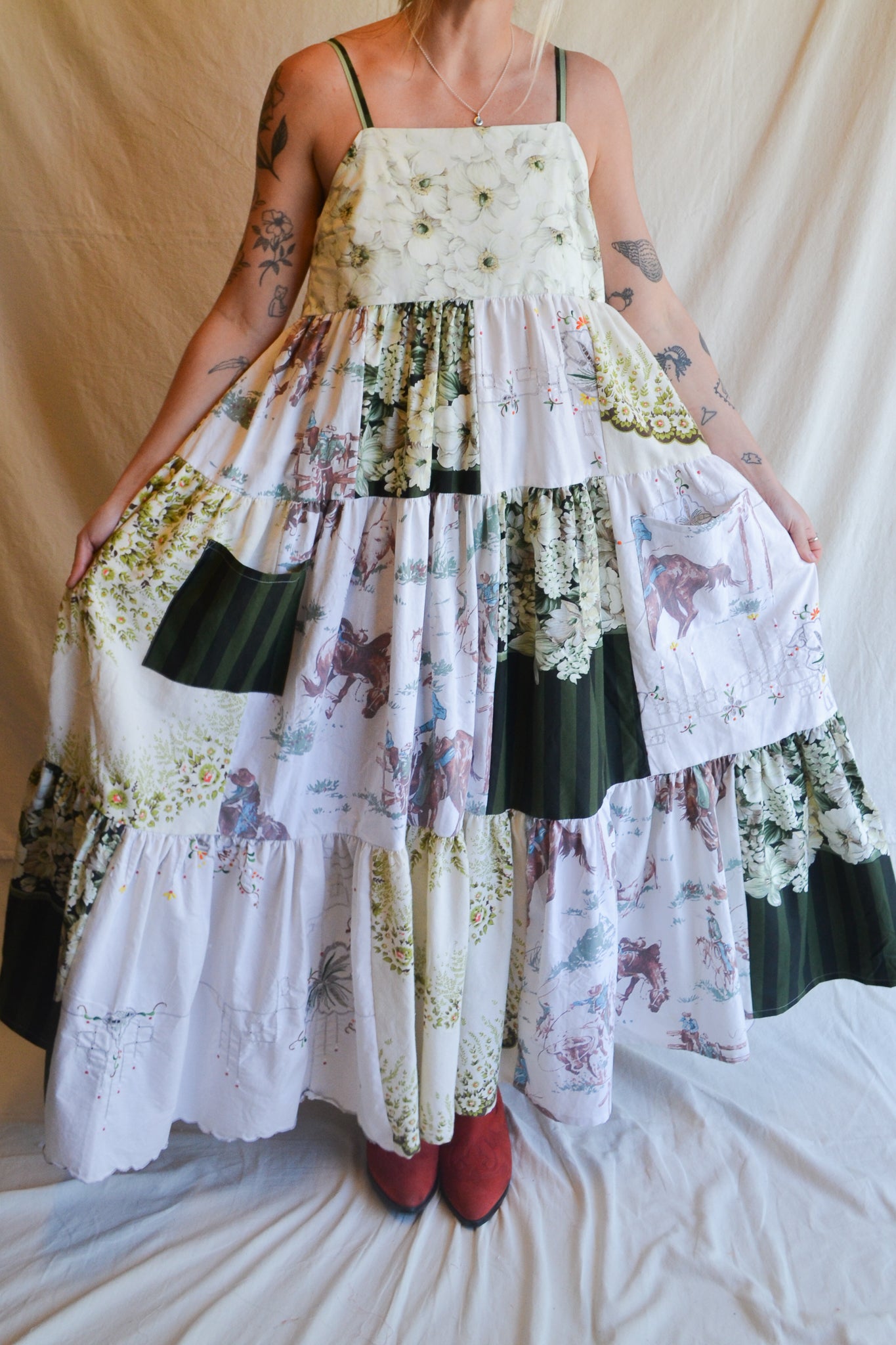 Dress Patchwork | Green | Medium