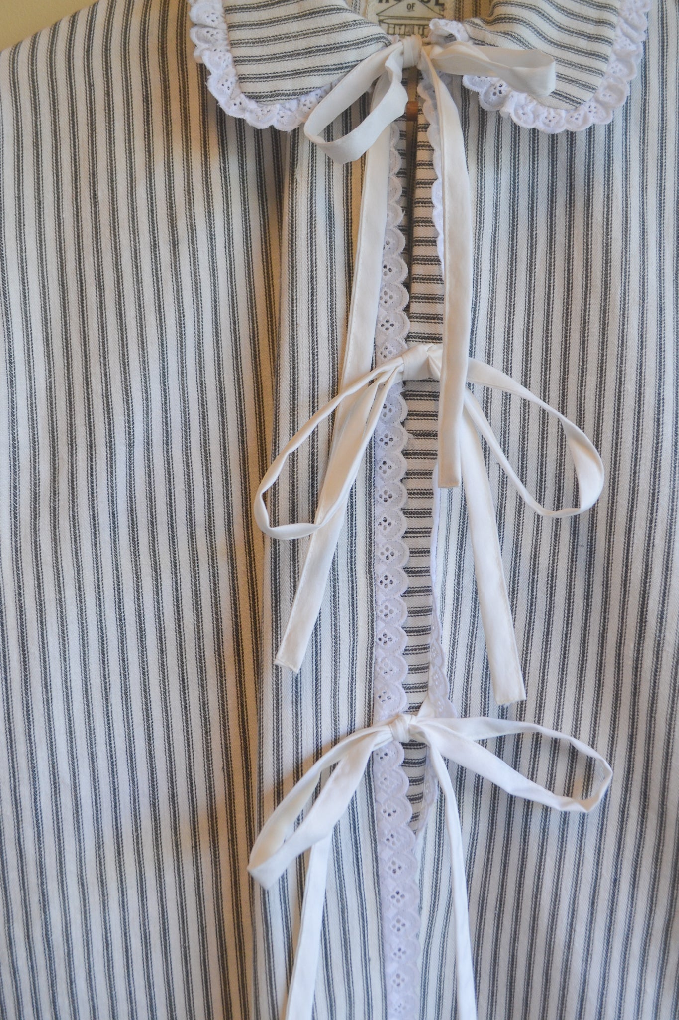 Tie Top | Stripey | Long Sleeve | Large 12au