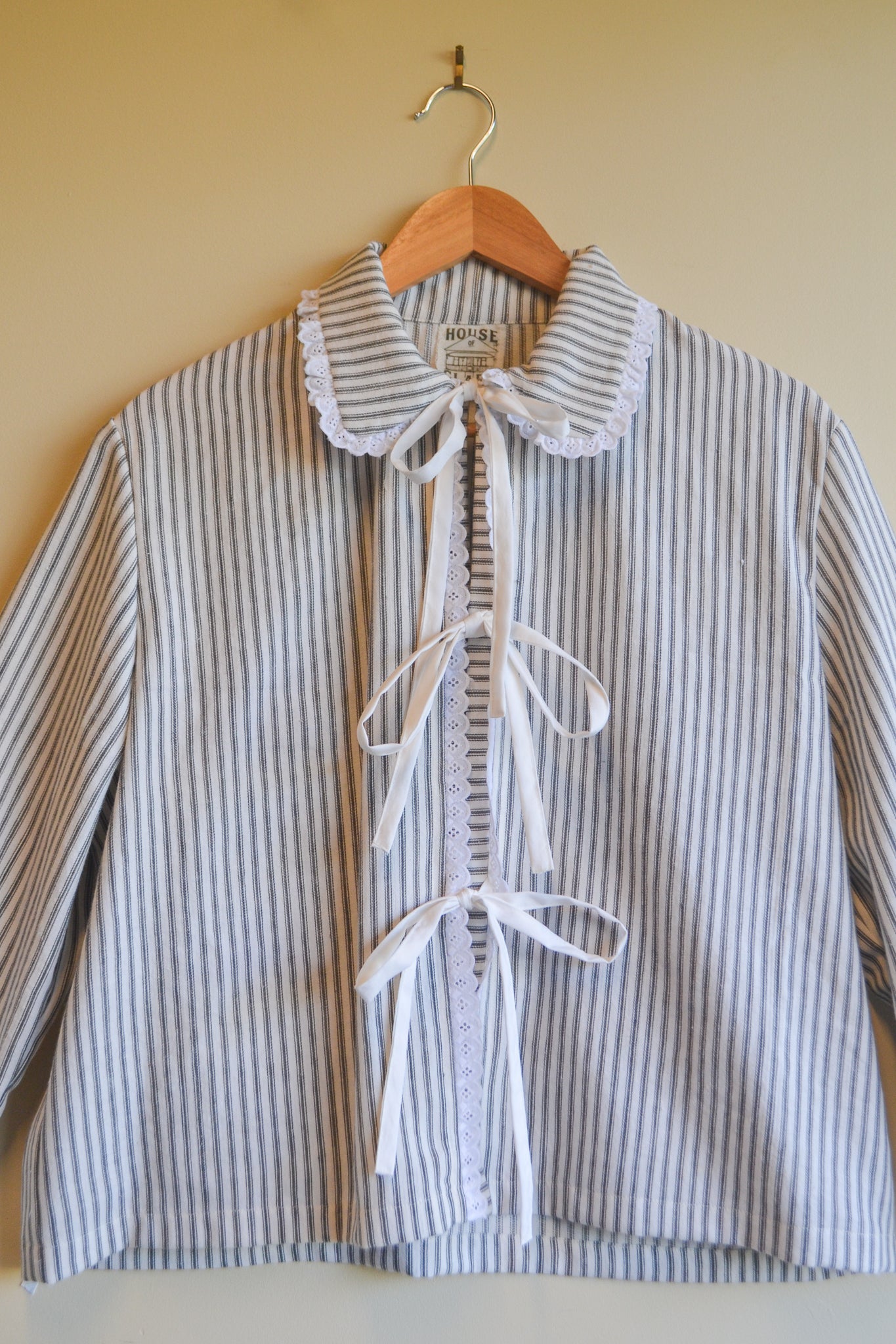 Tie Top | Stripey | Long Sleeve | Large 12au