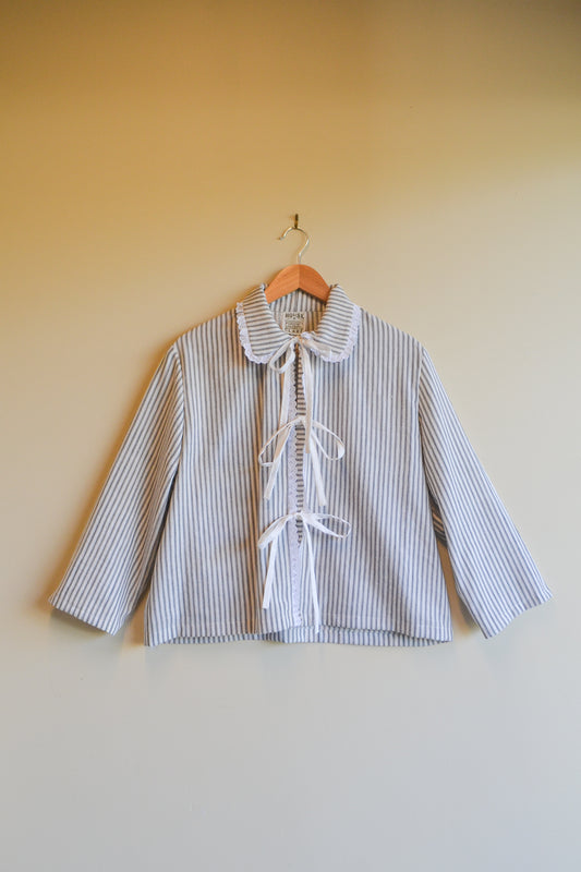 Tie Top | Stripey | Long Sleeve | Large 12au