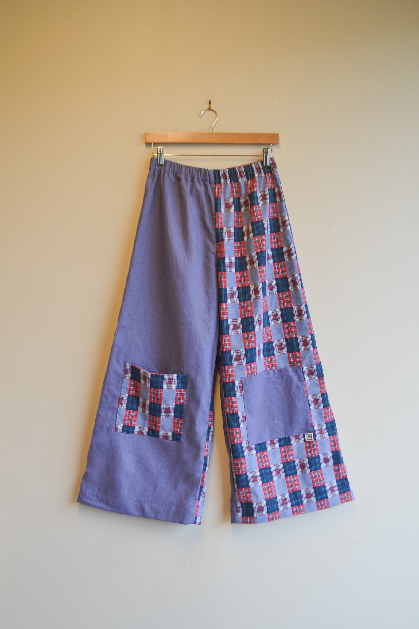 Long Patch Pant | Check Blue | Small