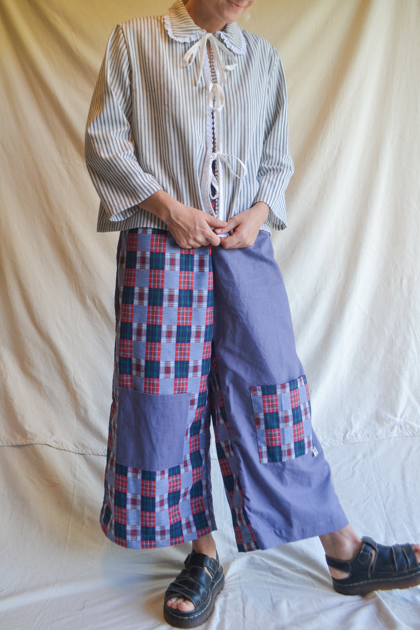 Tie Top | Stripey | Long Sleeve | Large 12au