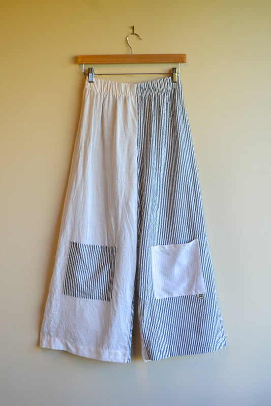 Long Patch Pant | Cream and Stripe | M