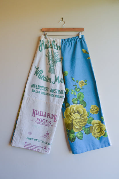 Long Patch Pant | Blue Rose Patch | Large