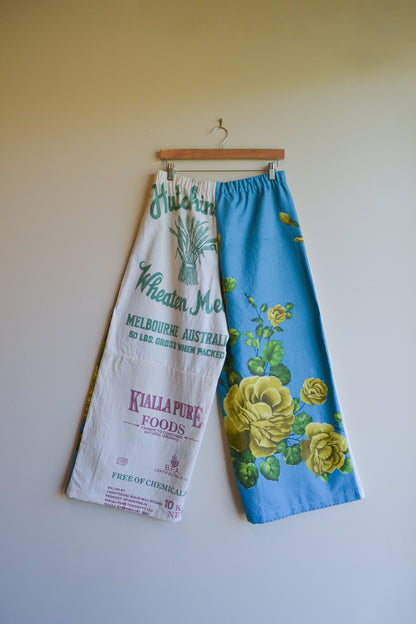 Long Patch Pant | Blue Rose Patch | Large
