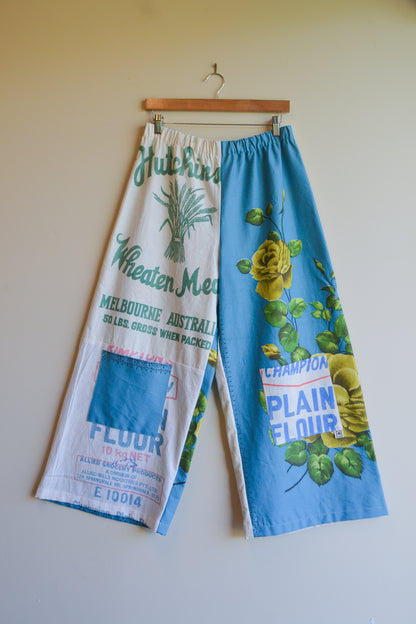 Long Patch Pant | Blue Rose Patch | Large