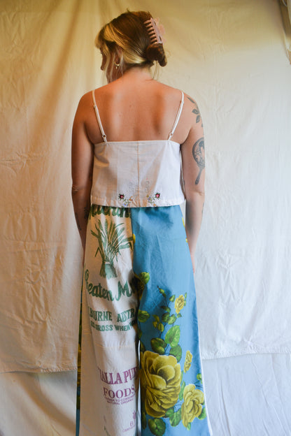 Long Patch Pant | Blue Rose Patch | Large