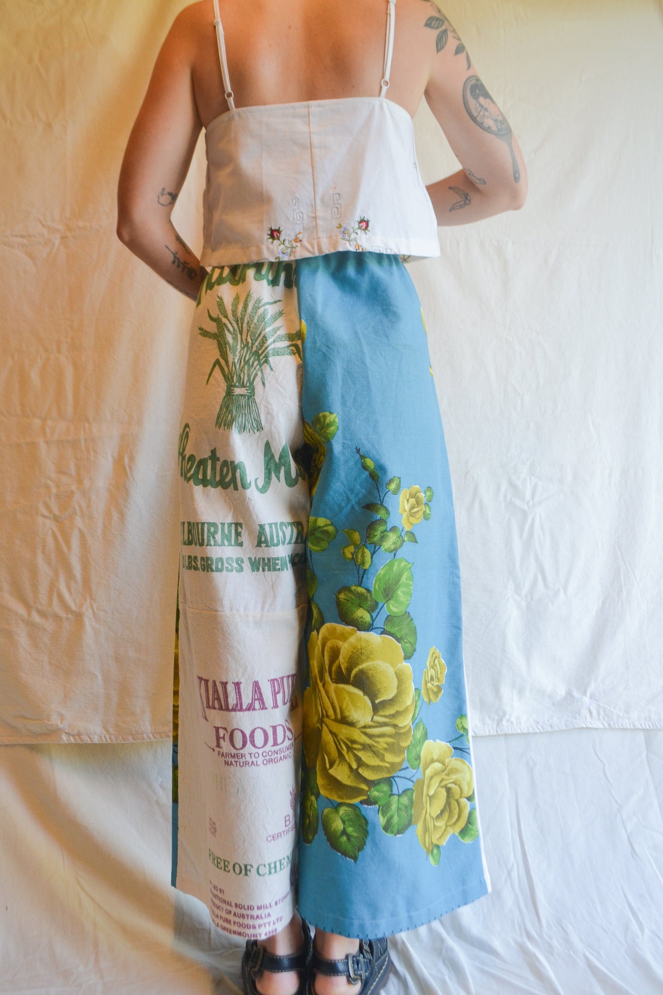 Long Patch Pant | Blue Rose Patch | Large