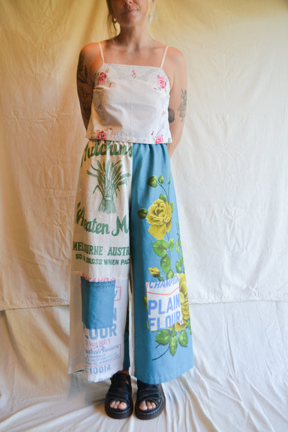 Long Patch Pant | Blue Rose Patch | Large