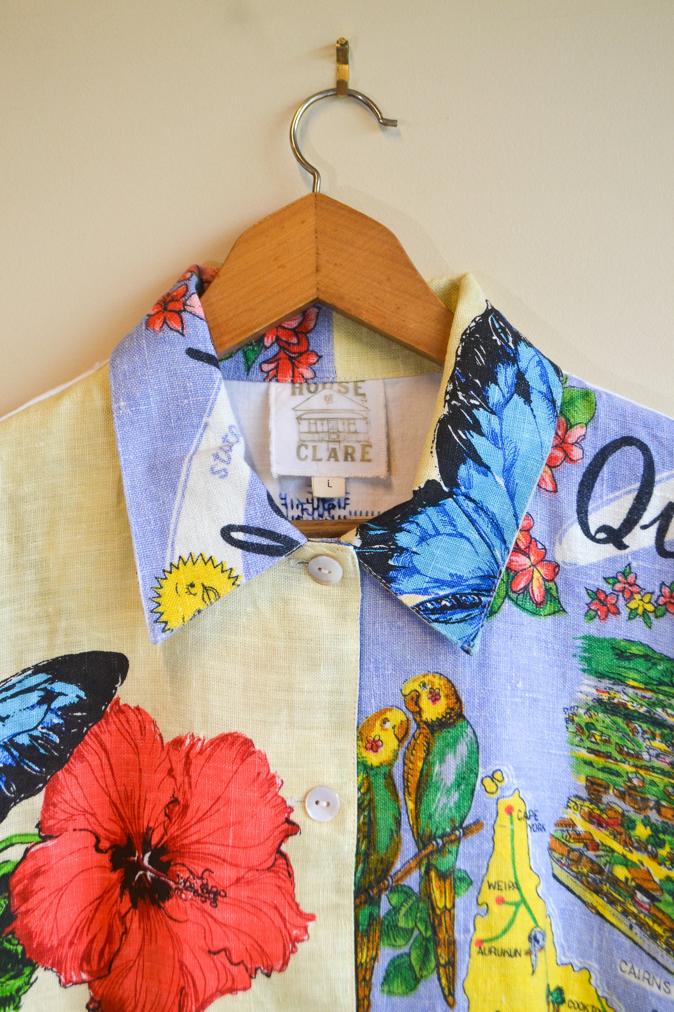 Button Up Shirt | Butterfly | Large