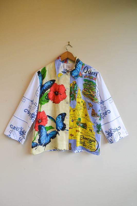 Button Up Shirt | Butterfly | Large