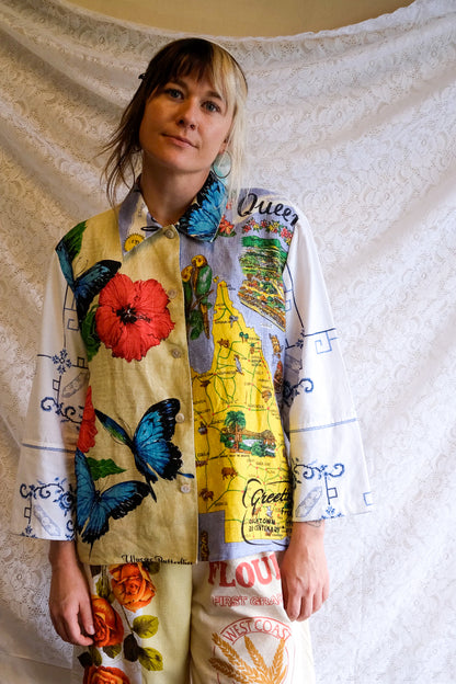 Button Up Shirt | Butterfly | Large