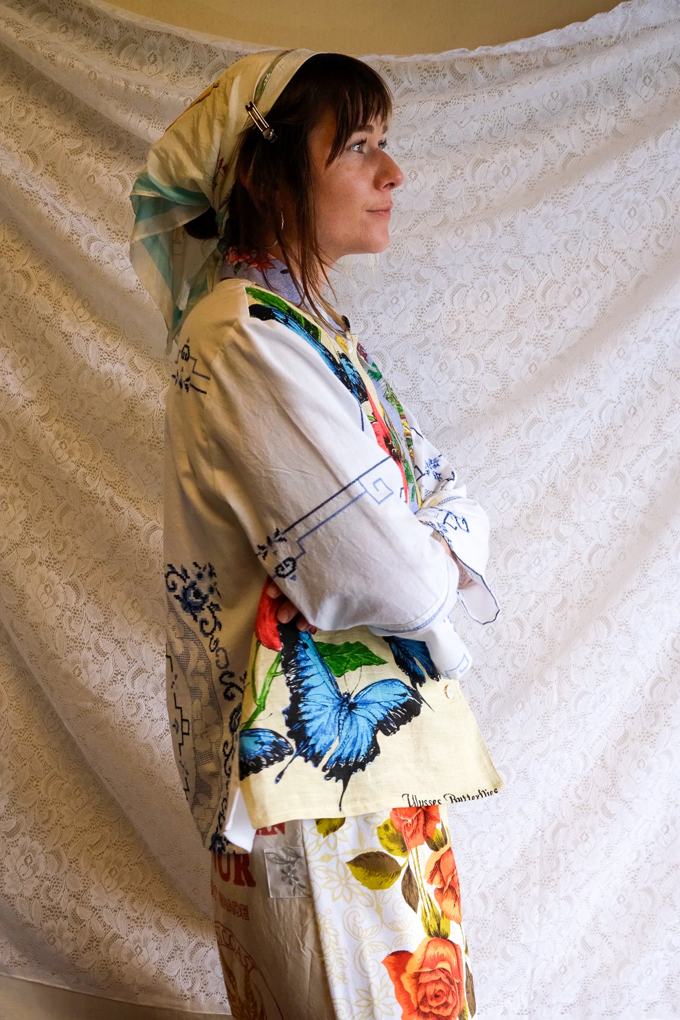 Button Up Shirt | Butterfly | Large