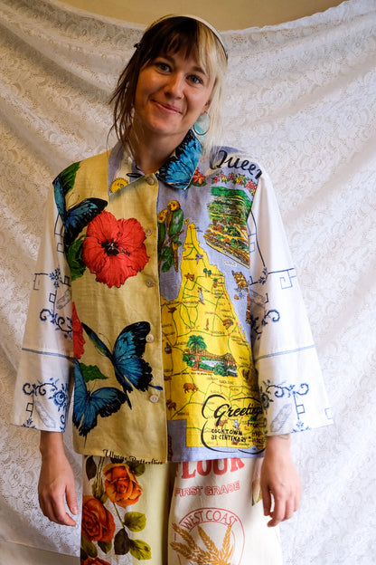 Button Up Shirt | Butterfly | Large