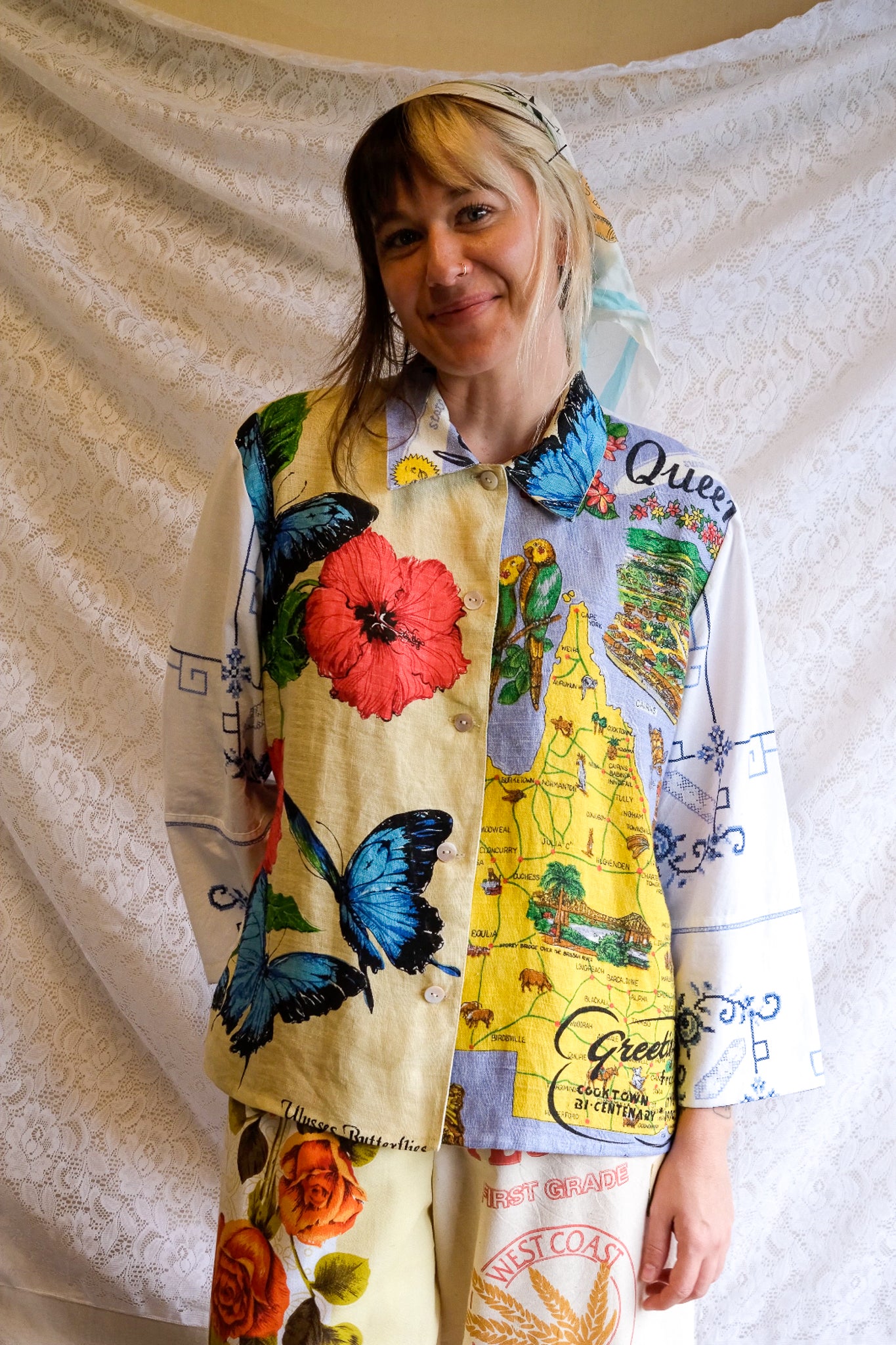 Button Up Shirt | Butterfly | Large