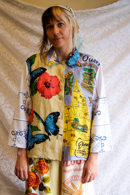 Button Up Shirt | Butterfly | Large