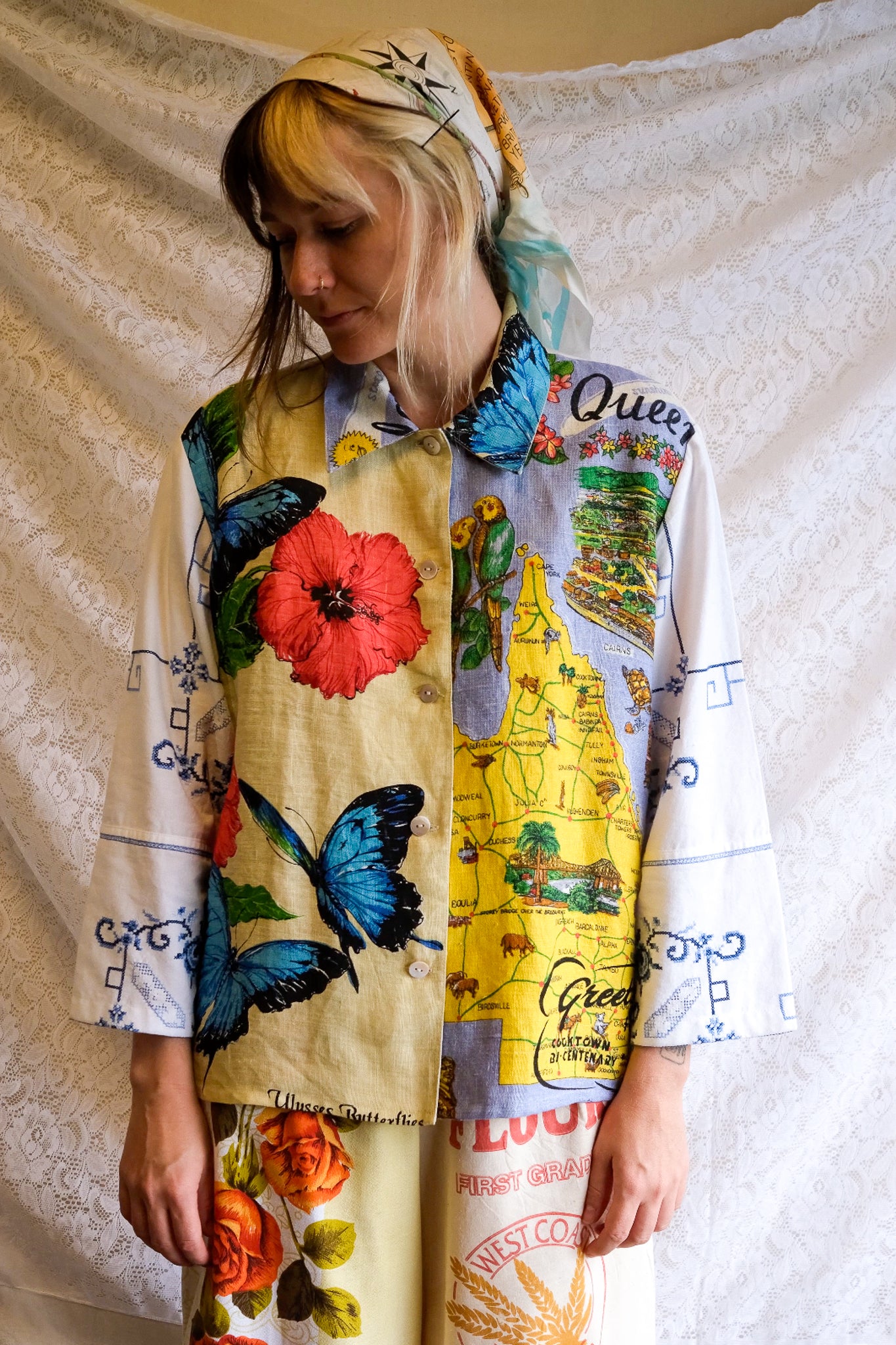 Button Up Shirt | Butterfly | Large