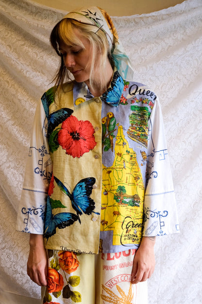 Button Up Shirt | Butterfly | Large