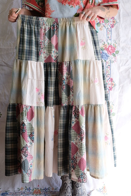 Tiered Patch Work Skirt | Circus | XL