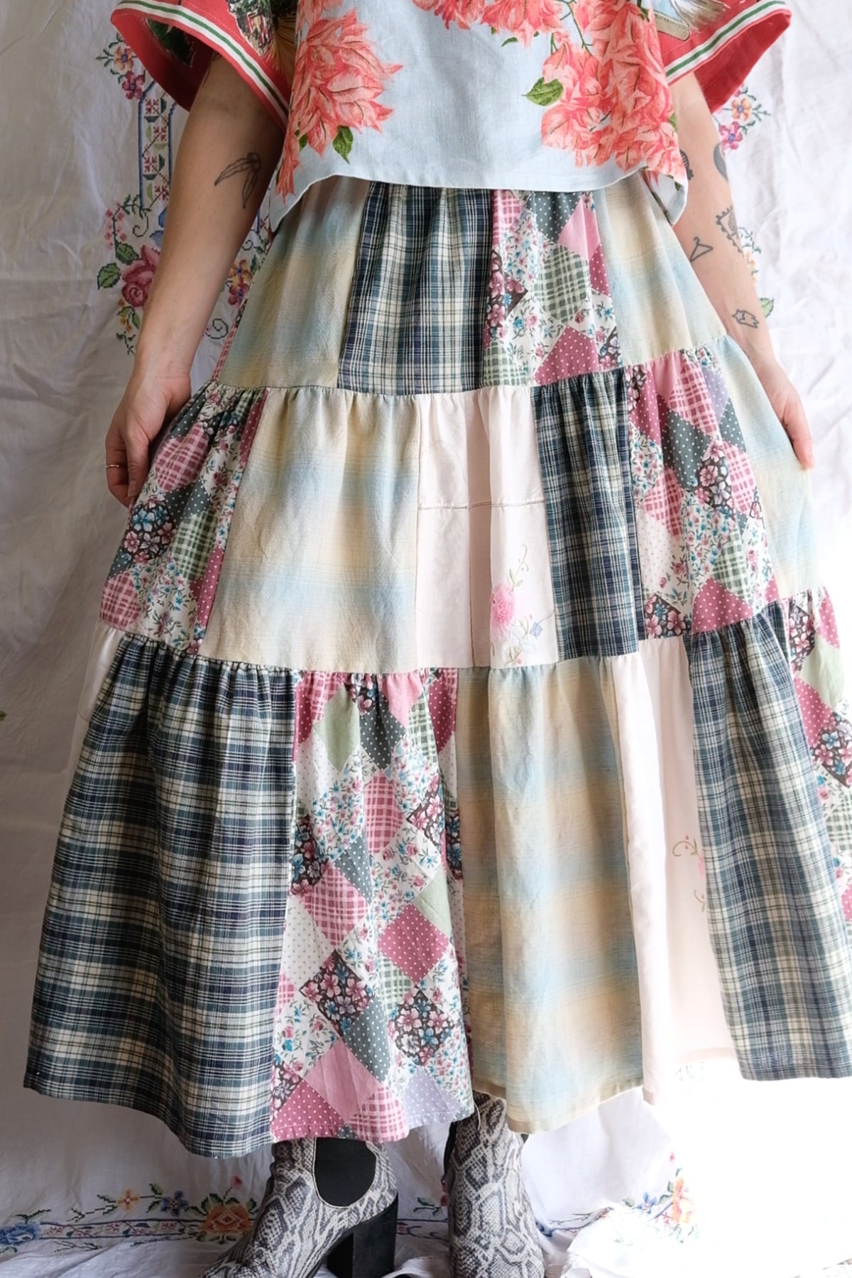 Tiered Patch Work Skirt | Circus | XL