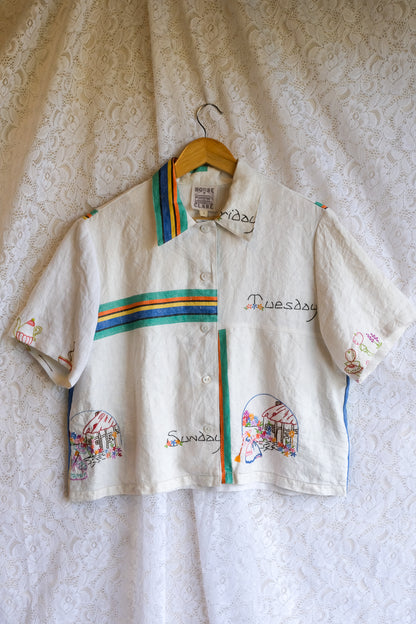 Button Up Shirt | Days of The Week | Large