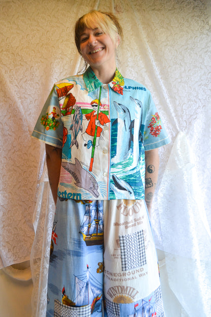 Button Up Shirt | Dolphins | Large