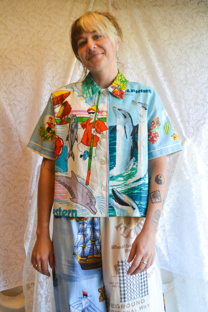 Button Up Shirt | Dolphins | Large