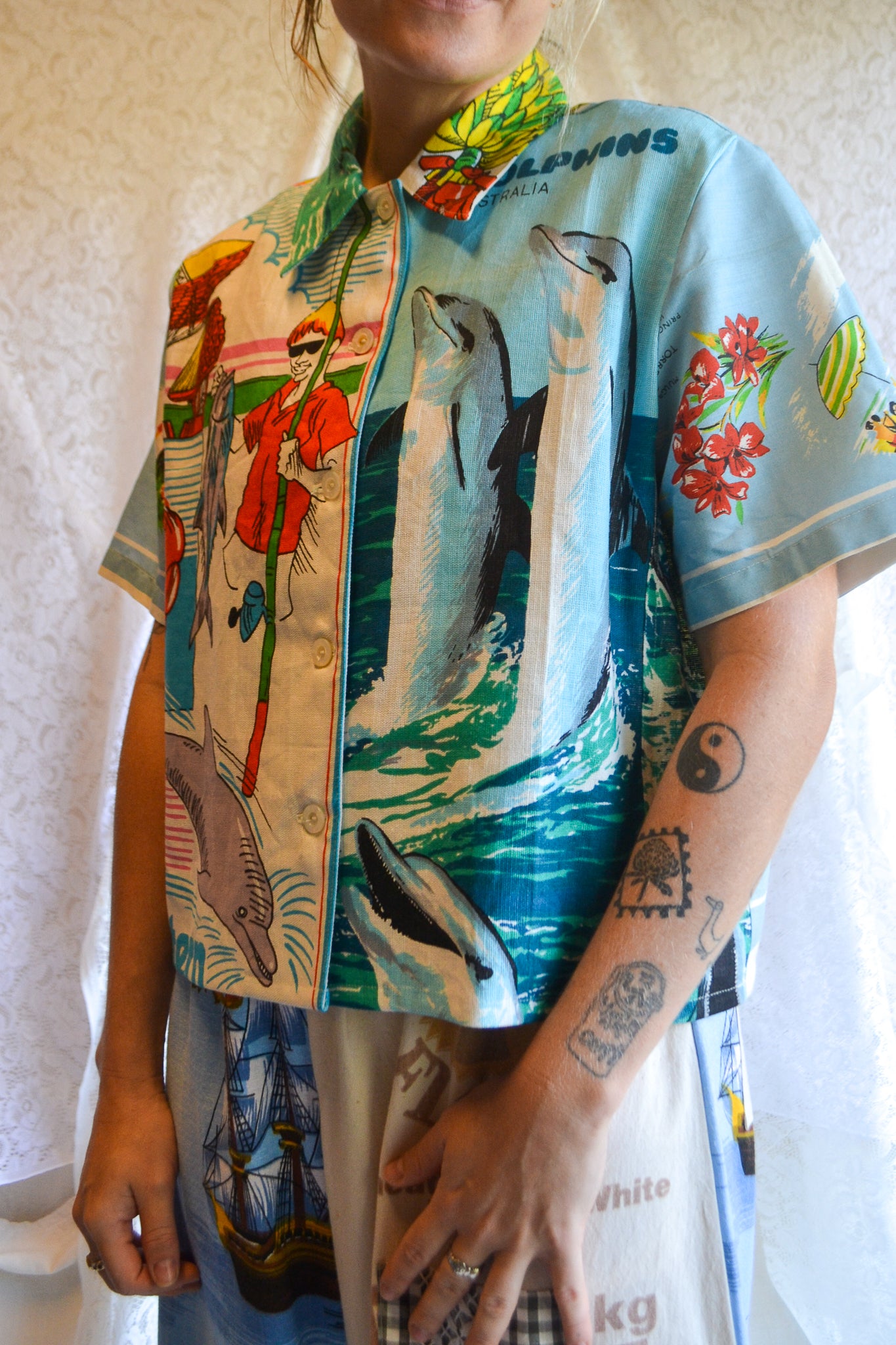 Button Up Shirt | Dolphins | Large