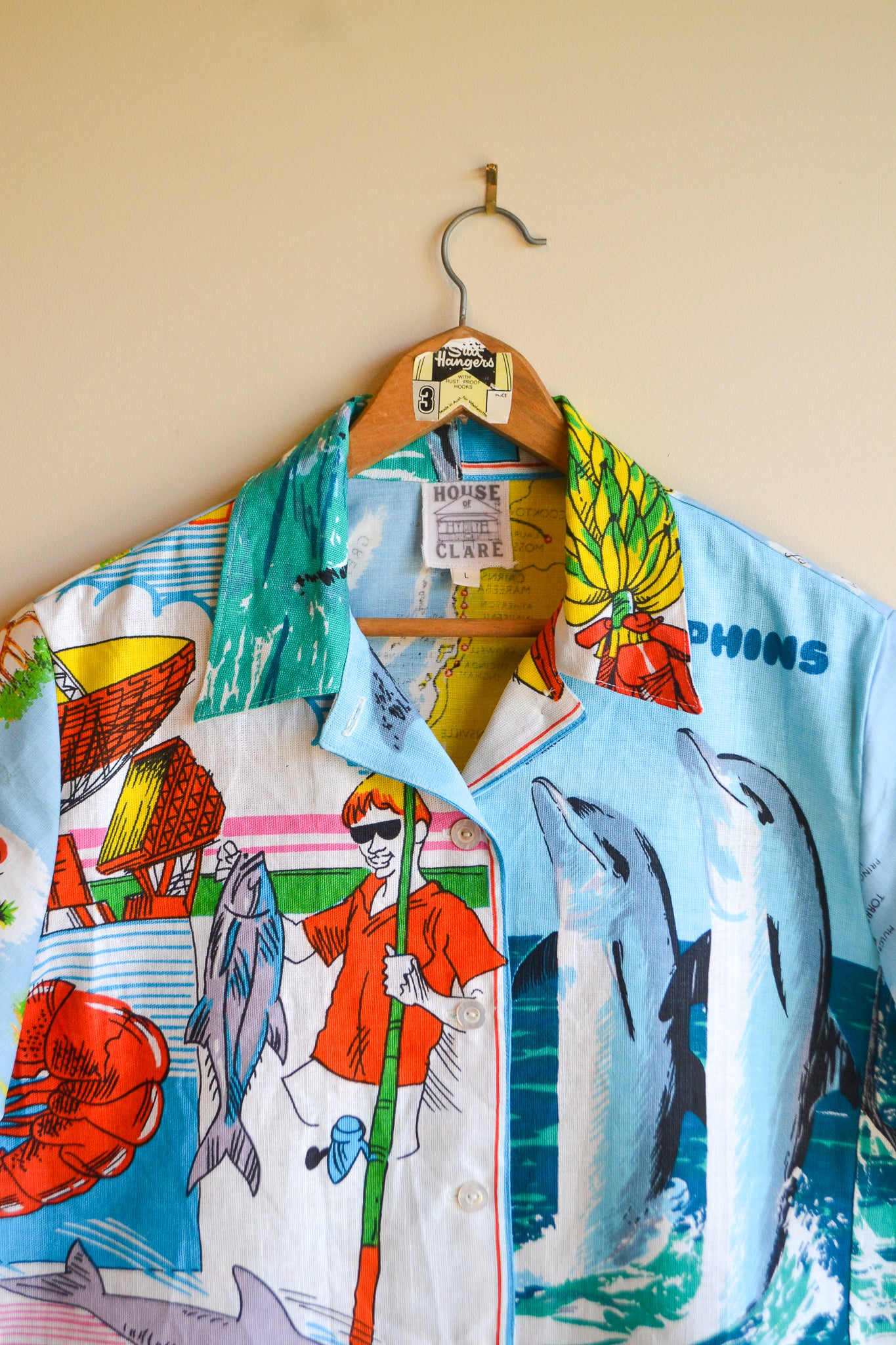 Button Up Shirt | Dolphins | Large