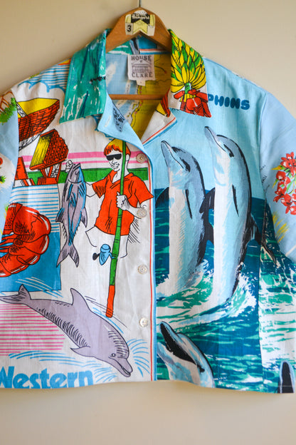 Button Up Shirt | Dolphins | Large