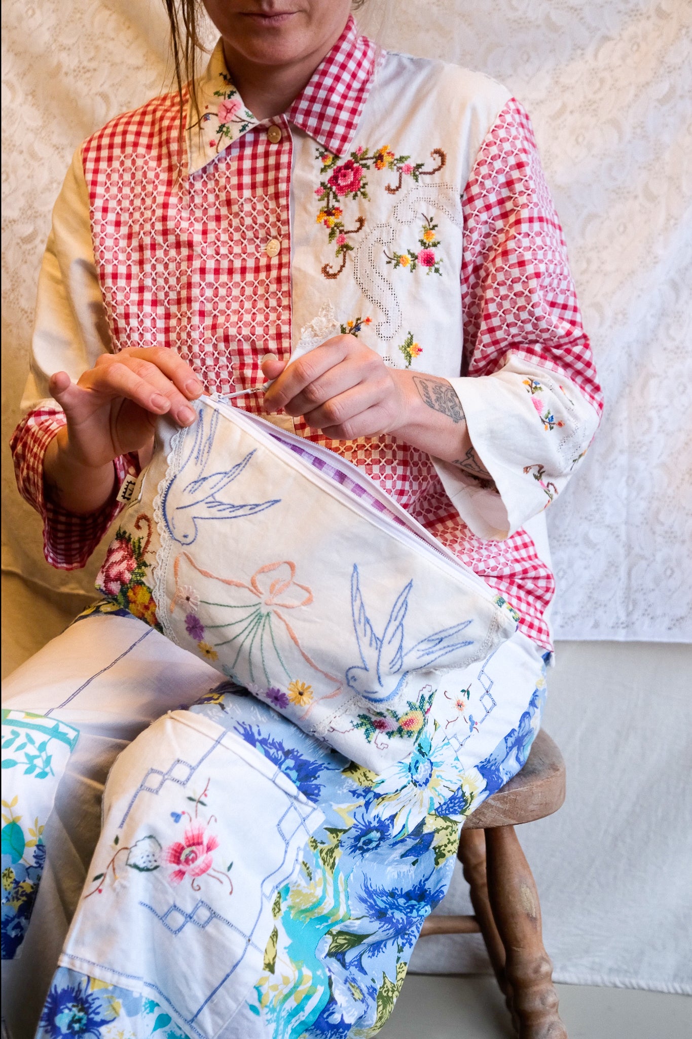 Doily Purse Set | Dove