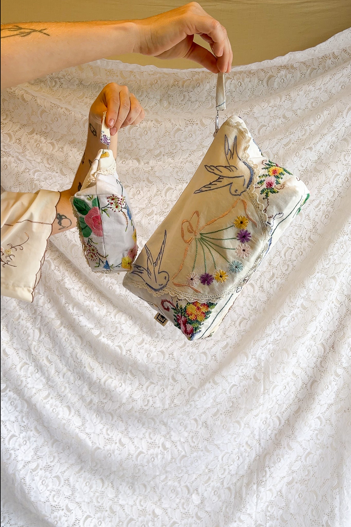 Doily Purse Set | Dove