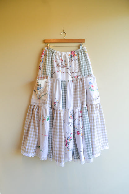 Tiered Patch Work Skirt | Embroidery | Large