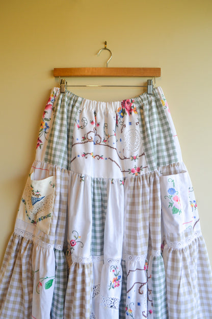 Tiered Patch Work Skirt | Embroidery | Large