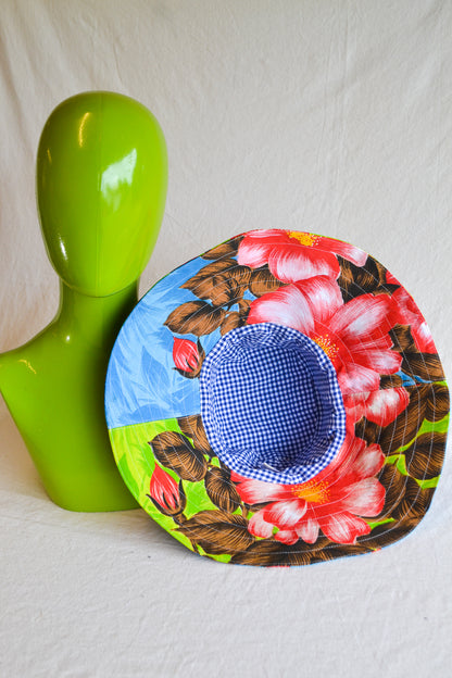 Wide Brim Hat | Flowery | Large