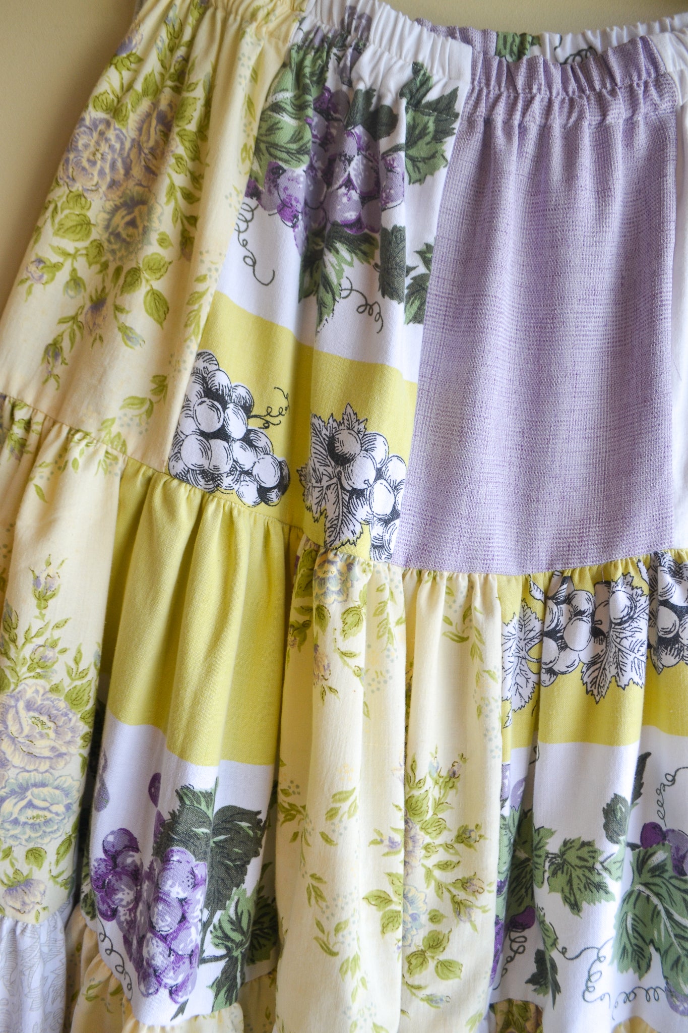 Tiered Patch Work Skirt | Grape | Medium