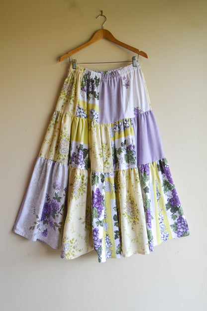 Tiered Patch Work Skirt | Grape | Medium