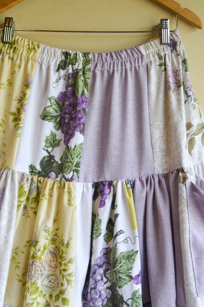 Tiered Patch Work Skirt | Grape | Medium