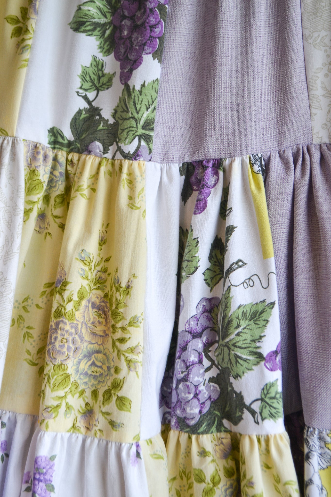 Tiered Patch Work Skirt | Grape | Medium