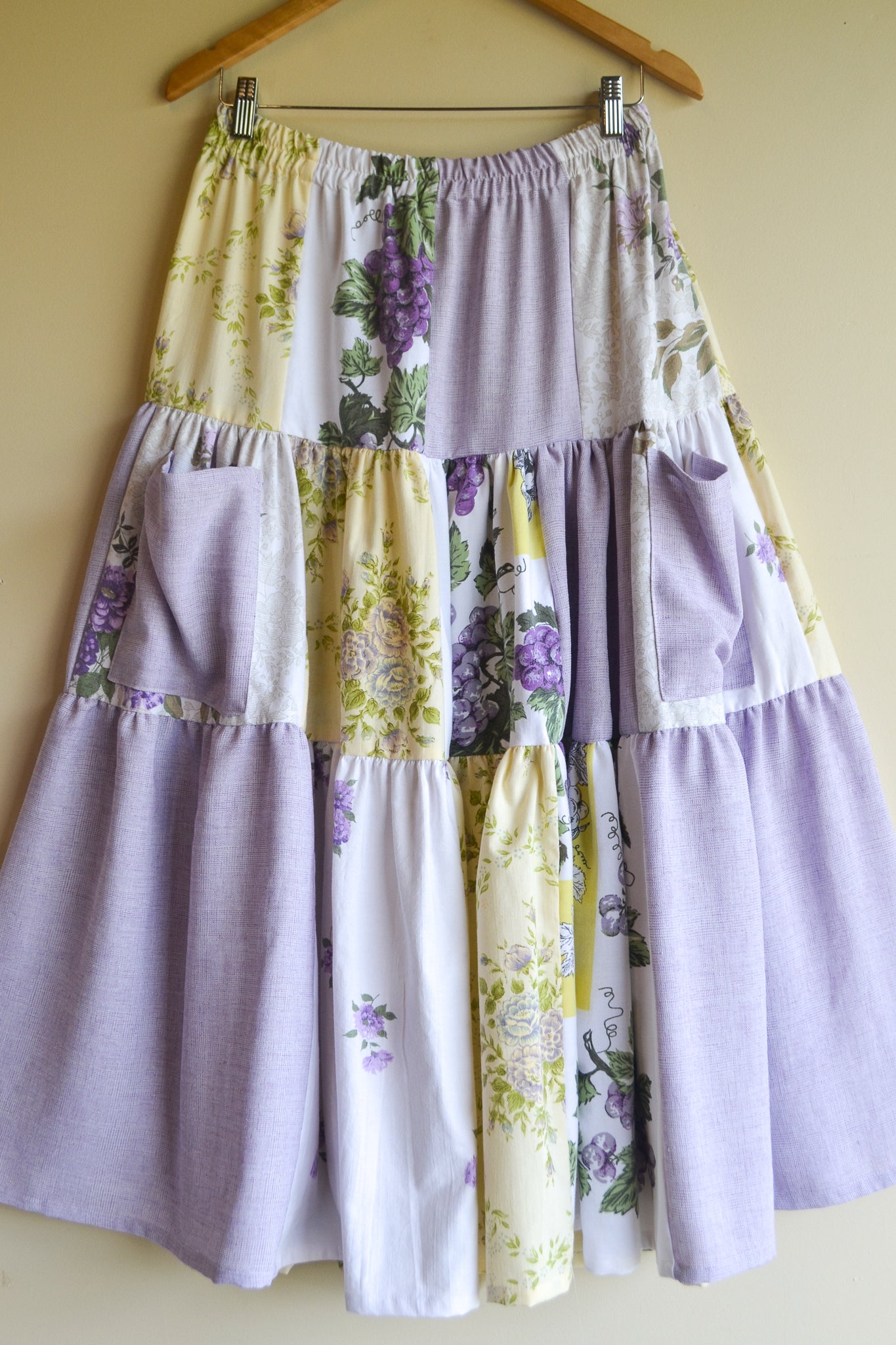 Tiered Patch Work Skirt | Grape | Medium