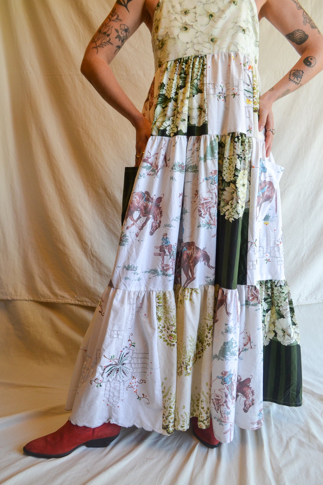 Dress Patchwork | Green | Medium