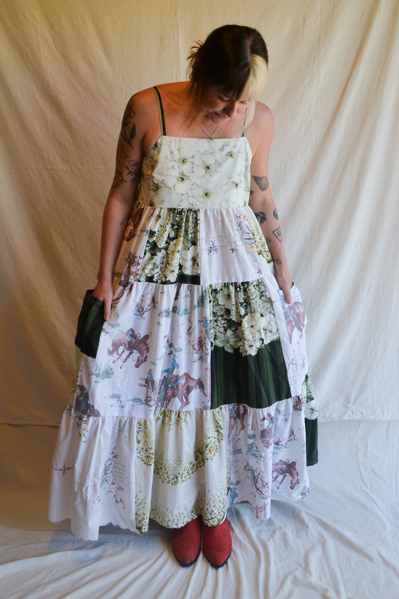 Dress Patchwork | Green | Medium