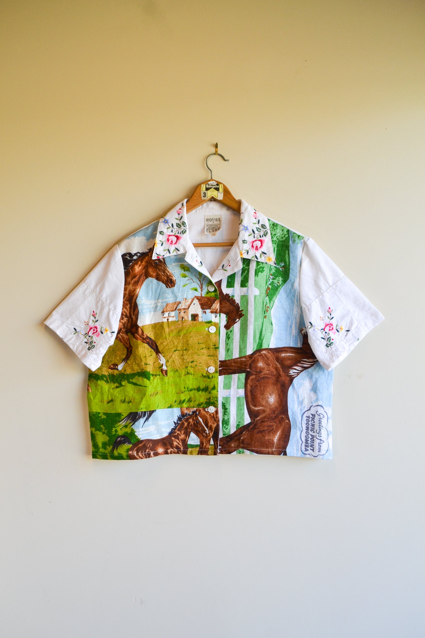 Button Up Shirt | Horses | Large