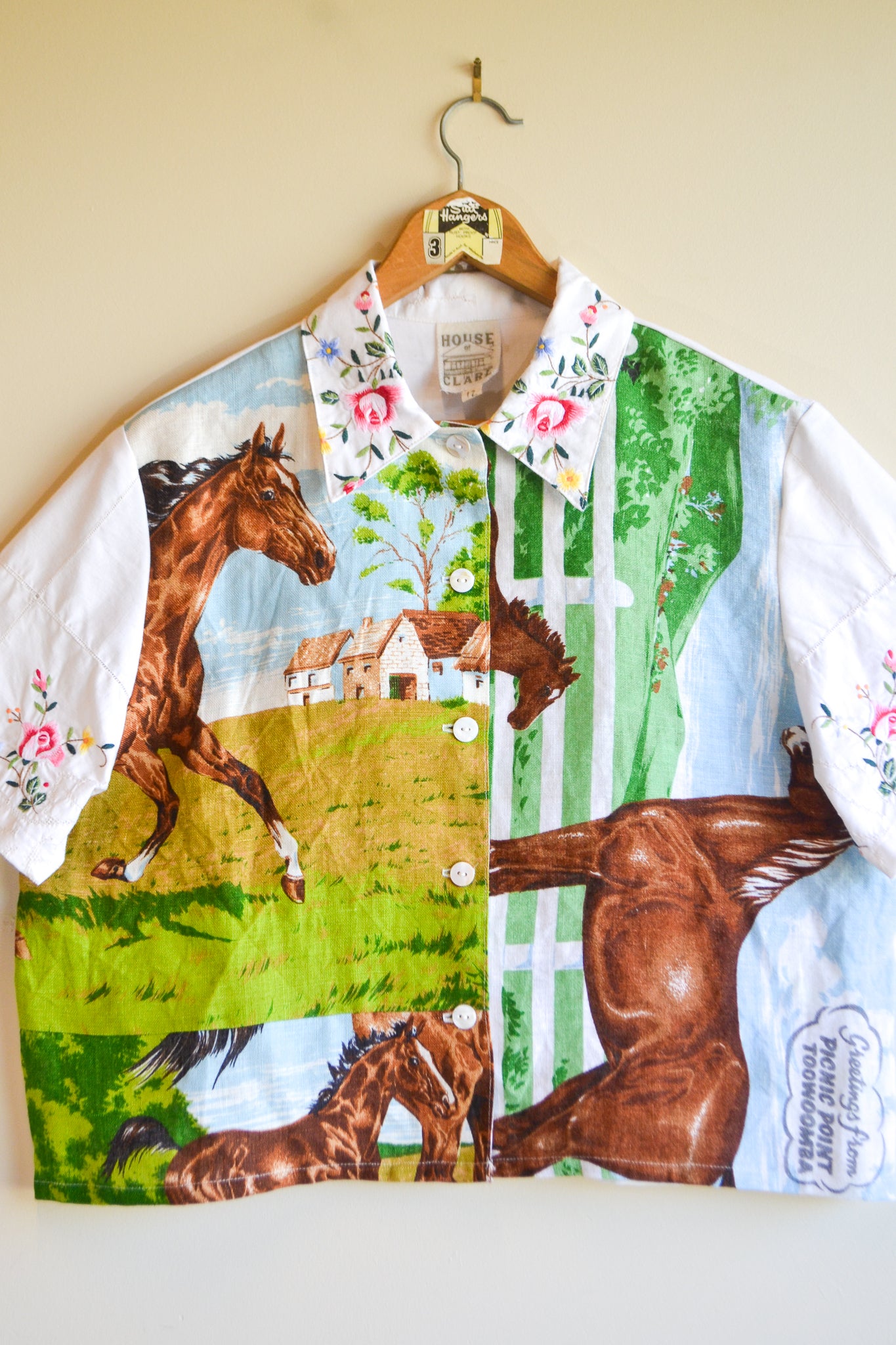 Button Up Shirt | Horses | Large