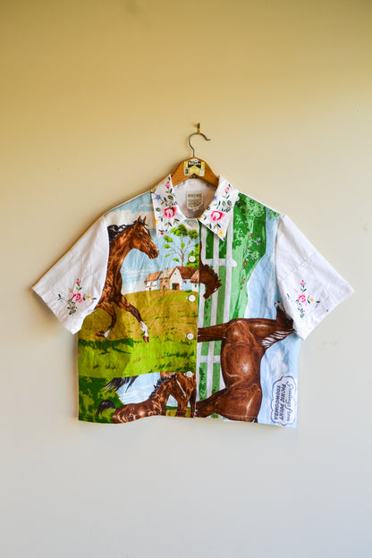 Button Up Shirt | Horses | Large